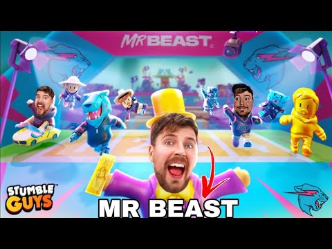 Stumble Guys in MR.BEAST map|| Disco Drop mr beast collabe with Stumble ...