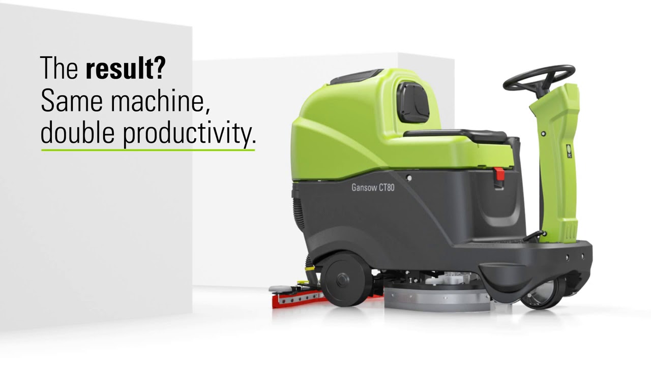 Cleaning Machines stelt voor de ride-on schrobzuigmachine CT 80 DIBO