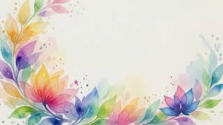 Rainbow Watercolor Floral Border Loop 4K screenshot 5