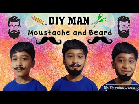 DIY Moustache and Beard | नकली दाड़ी और मूंछ बनाना सीखें /fake man moustache and Beard || pj mind
