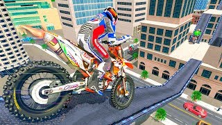 Bike Stunt: Extreme Roof Drive - Gameplay Android game - bike stunt game screenshot 2