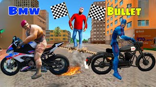 Dangerous Villain Bmw Bike Vs Rope Hero Bullet Bike Race In Vice Town | Rope Hero Vice Town | Gta v