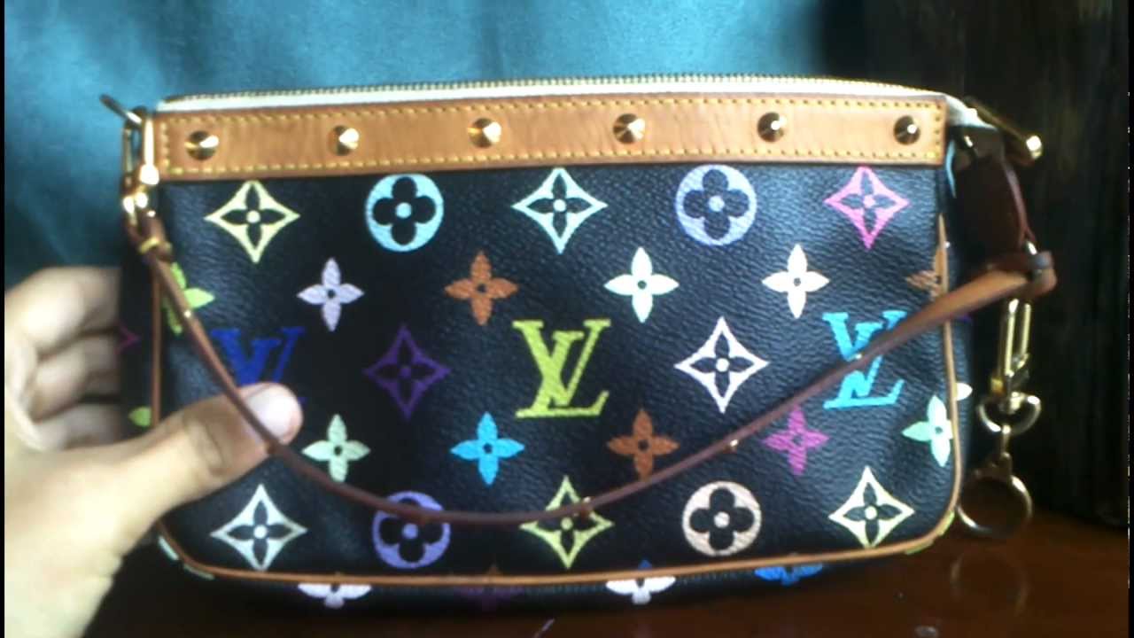 Louis vuitton black multicolor pochette - YouTube