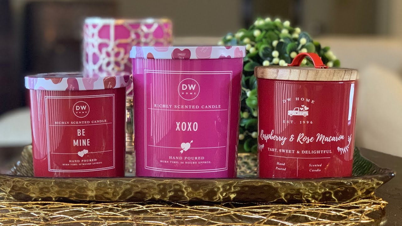 NEW DW Home Valentines Day Candle Haul | First-Impressions | XOXO, BE MINE, & RASPBERRY ROSE MACARON