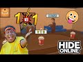 1 vs 1 with my cousin hide online funny gameplayon vtg