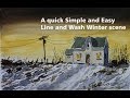 A quick Simple and Easy Line and Wash Winter scene By Nil Rocha