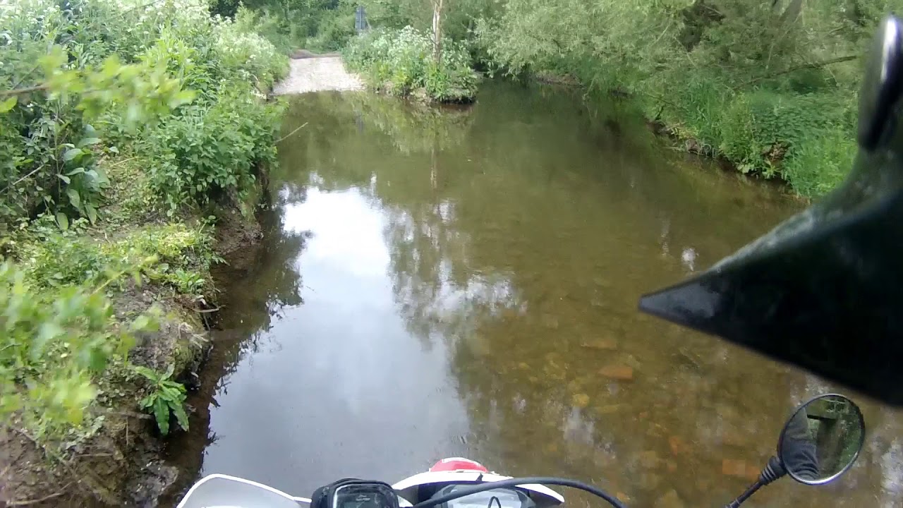 Fording the Bow Brook at White Ladies Aston in Worcestershire