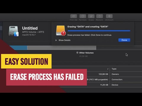 How to Fix "Erase process has failed. Click Done to continue" on MacBook - Easy Solution