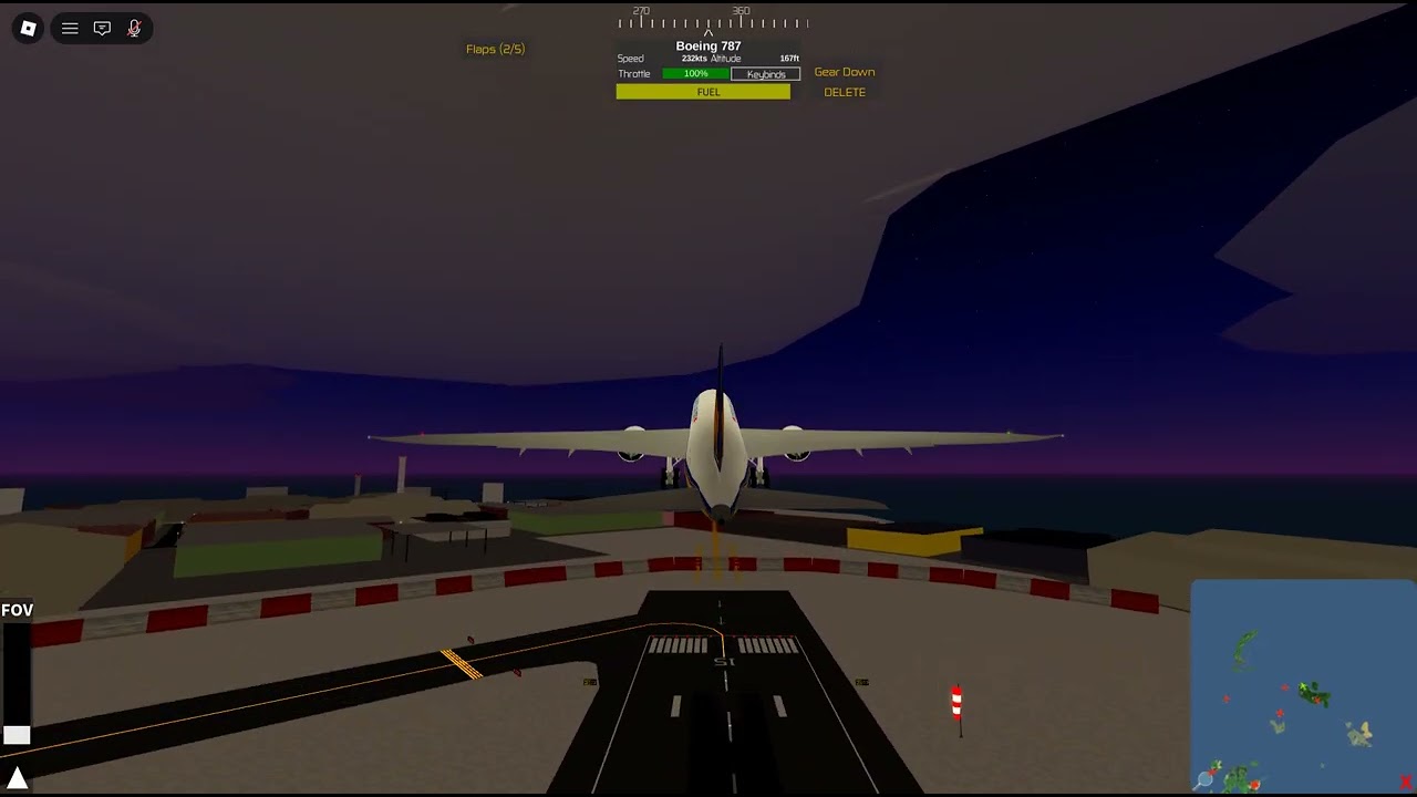 Short Ptfs flight with a beoing 787.