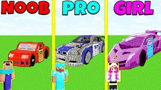 Minecraft Battle: NOOB vs PRO vs GIRL: CAR HOUSE BUILD CHALLENGE / Animation
