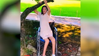 Beautiful Paraplegic Girl Trying to Stand Up & Walk