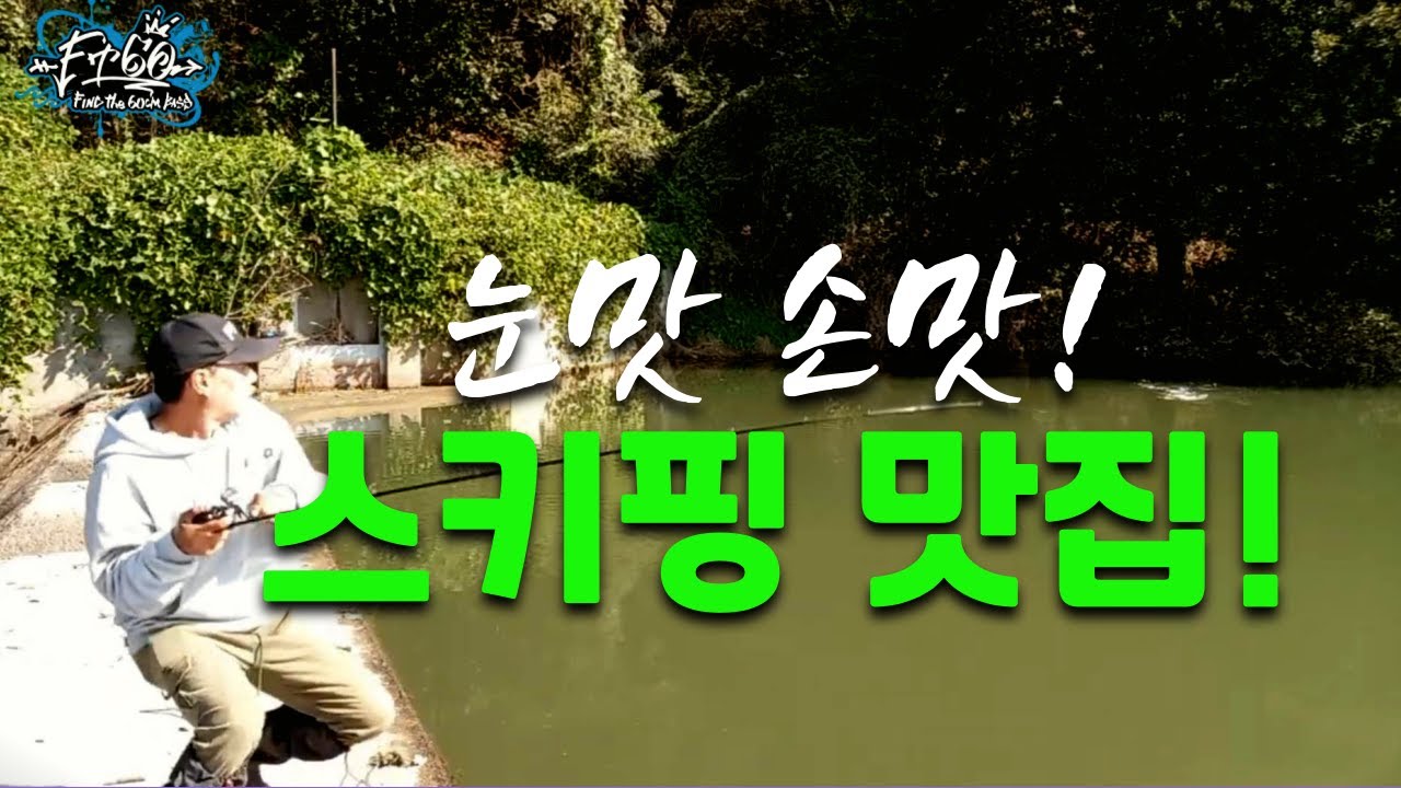 배스낚시”건방지게~ 한손 스키핑으로 해볼게!”/bass fishing