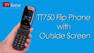 TTfone Lunar TT750 - Big Button Flip Folding Mobile Phone with External Screen