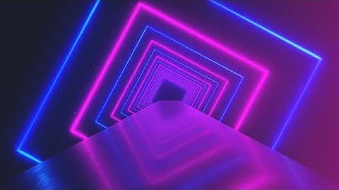 Glowing Rotating Neon Squares Tunnel Stock Motion Graphics