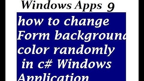 how to change Form background color randomly in c#