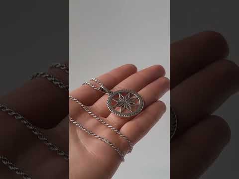 Серебряная подвеска оберег амулет Алатырь черненное серебро 925 пробы 89040ч 4.80г, видео 1