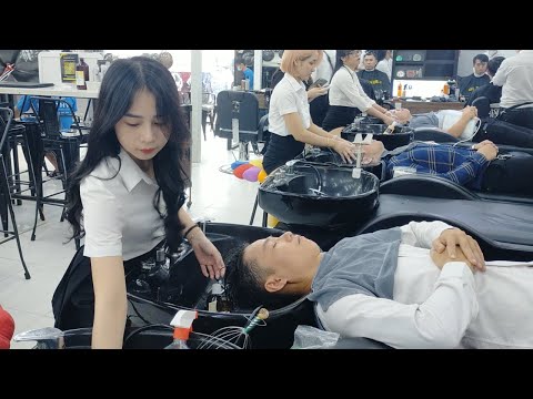 [ASMR] Shampoo, head massage, skin lightening mask. Beauty travel in Vietnam