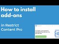 Installing add-ons for the Restrict Content Pro WordPress plugin