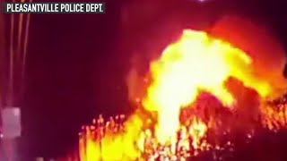 Video: Officer and good Samaritans rescue driver from burning SUV in NJ
