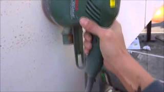 下地処理　ダブルアクションサンダー　熊本の塗装屋　宮本建装