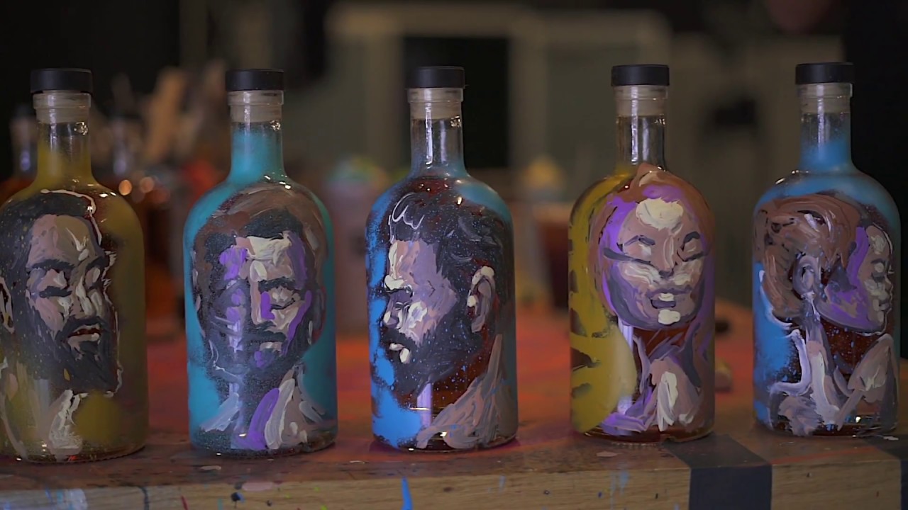 Behind The Scenes with David Garibaldi Painting Williams Bourbon Bottles