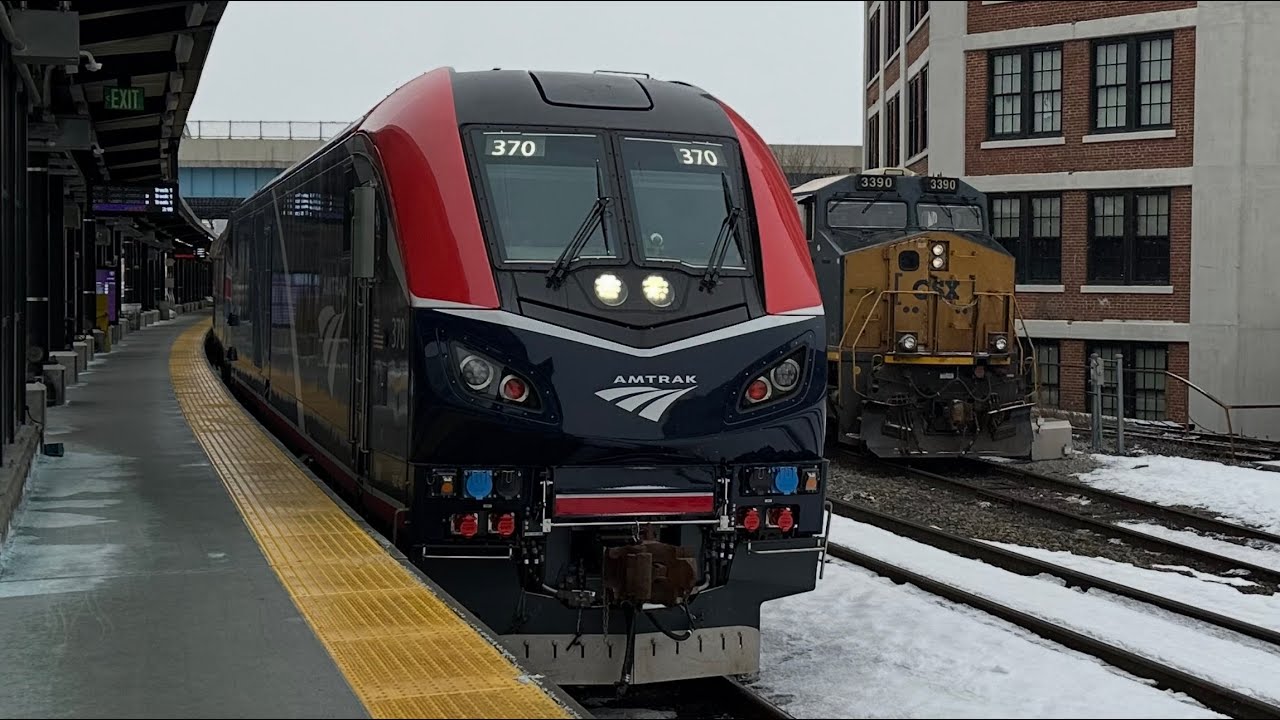 *Triple Header* Amtrak Lake Shore Limited Train #449 arriving/leaving Worcester Union Station