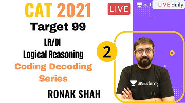 CAT 2021 | Logical Reasoning | Coding Decoding Series - II | Target 99 | Ronak Shah