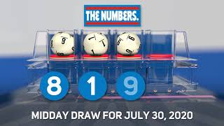 RI Lottery Midday 07/30/2020