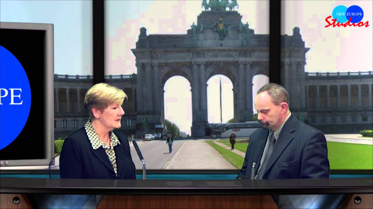 newspaper mockup Kate Sanderson, interview at New Europe Studios, 27/2/14