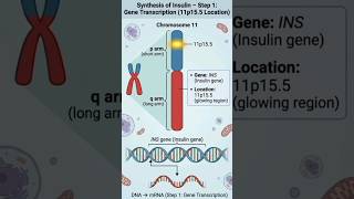 🧬 Insulin Gene Location &amp; Transcription Begins (Step 1 of Insulin Formation)