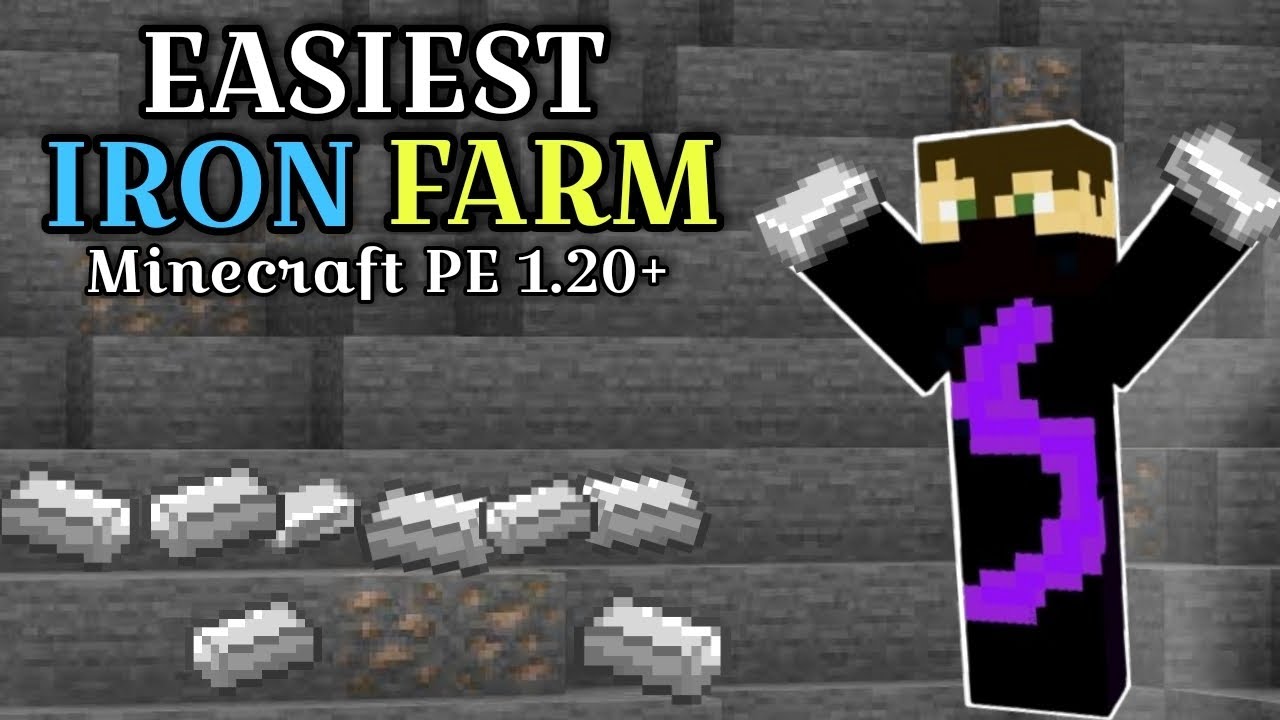 Easiest IRON FARM For Minecraft 1.20 Pocket Edition 🤩 How To Make Iron