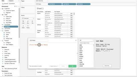 Tableau Tutorial - Splitting & Concatenating Data