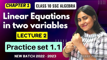 Chp 1 Linear equation in two variables | Practice set 1.1 | Class 10th SSC Algebra | Lec 2