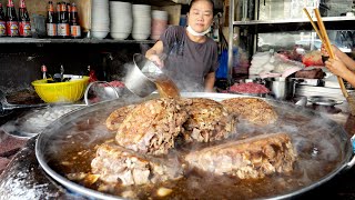 Simmering for 40 years! GIANT Beef Noodles & Braised Goat | Thailand Street Food