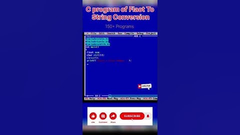 program of float to string conversion string in C| #shorts #ytshorts #youtubeshorts #trending #music