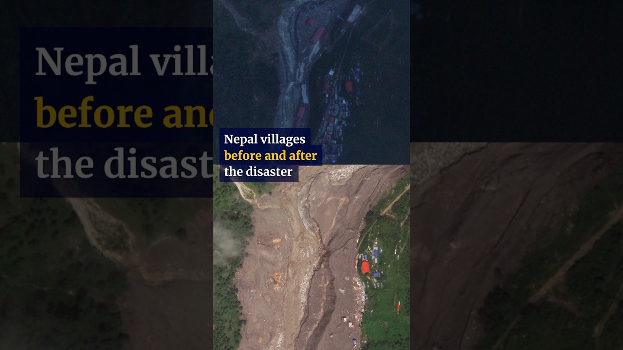 Satellite imagery compares rivers and settlements before and after China-Nepal border disaster