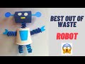 Best out of waste ideas for  competition  how to make robot using paper cup and straw