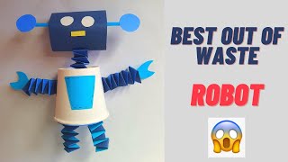 best out of waste ideas for  competition | how to make robot using paper cup and straw