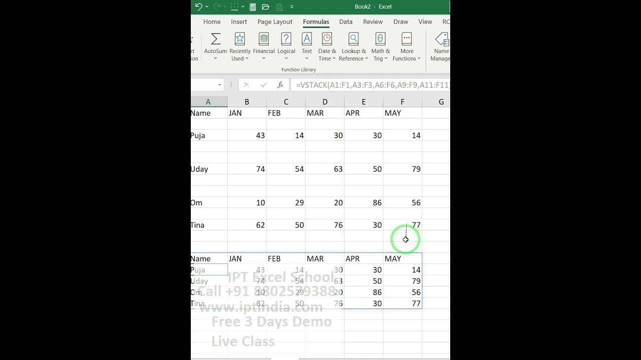 VSTACK Excel 2021 New Formulas SHORTS YouTube