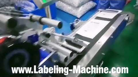 Automatic empty bag pouch paging feeding top labeling machine label applicator for bags