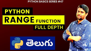 #47 Python Range Function In Telugu | Python For Beginners In Telugu | #python #pythonintelugu