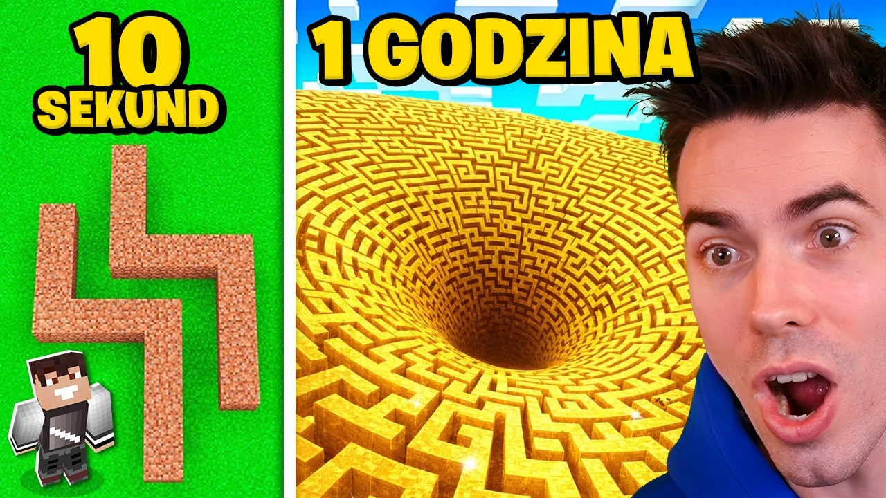 10 SEKUND vs 1 GODZINA w ZBUDUJ LABIRYNT w Minecraft!
