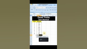 Automatic Sum Shortcut Key #Shorts