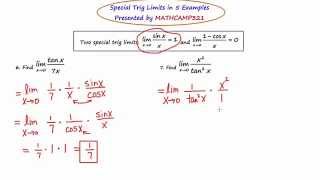Mathcamp321: Calculus - Special Trig Limits (part 2)