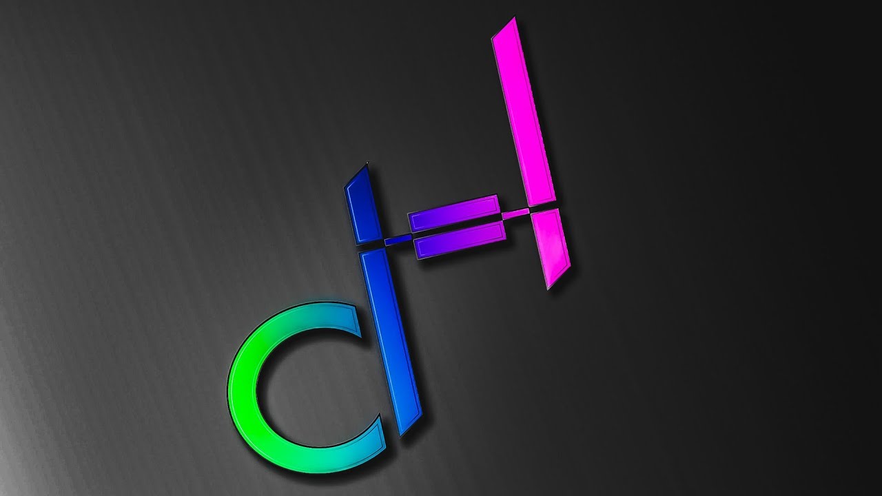 Letter (DH) Logo Design Using Simple Geometrical Shapes In Adobe Illustrator