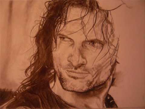 Drawing Aragorn Viggo Mortensen from Lord of the rings movie   Prismacolor pencils  YouTube