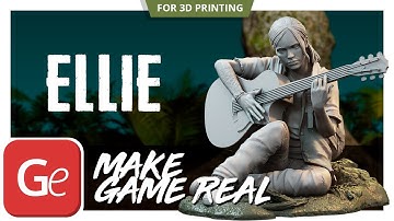 Ellie with Guitar 3D Printing Figurine | Make Game Real