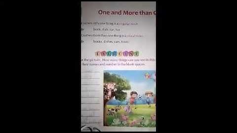 AKPS, Class 1, Sub English, Grammar, Chapter 5, One and More than one
