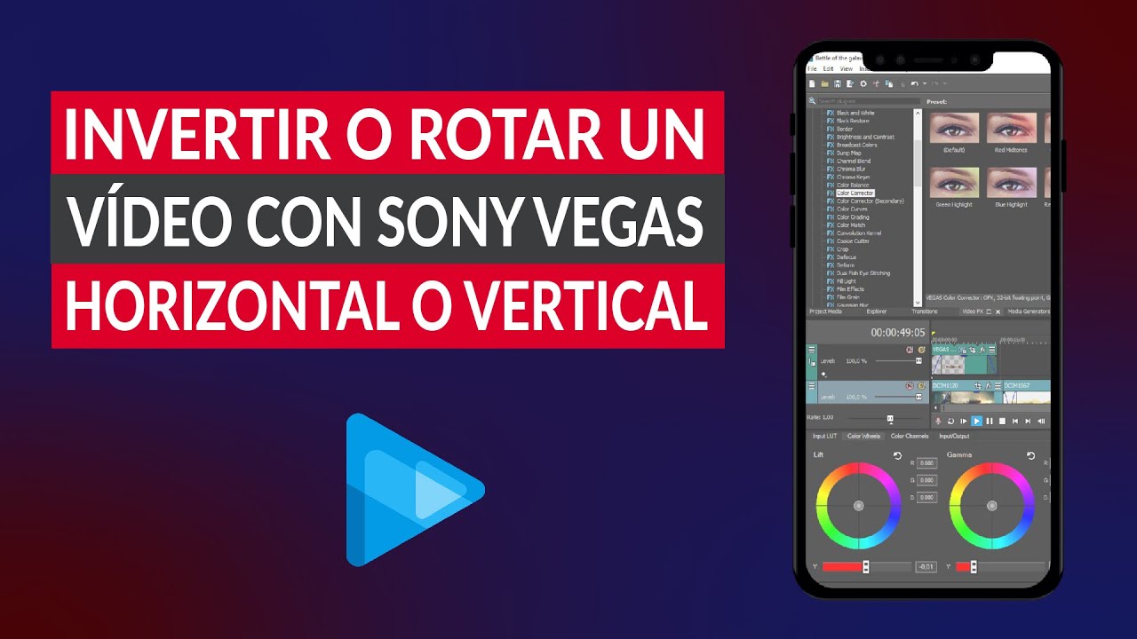 Cómo Girar, Invertir o Rotar un Vídeo con Sony Vegas de Manera