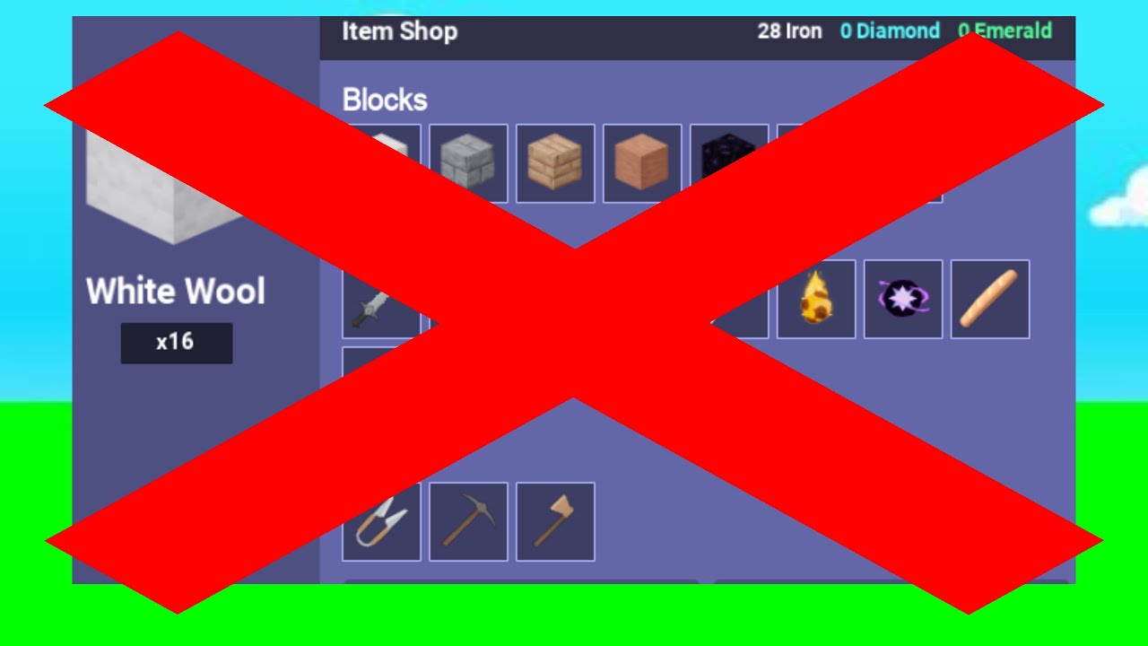 ROBLOX BEDWARS BUT YOU CANT USE THE SHOP
